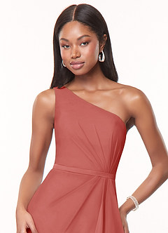 Azazie Liza Final Sale Agave Mermaid One Shoulder Chiffon Dress image5