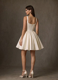 Azazie Saverina Vestidos de novia Vestido de Champán de Satén de Corte en A con Con bolsillos image2