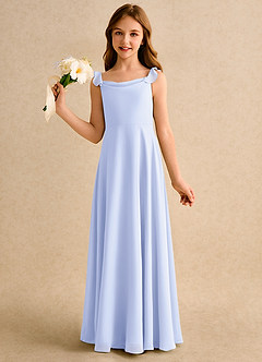 Azazie Puppy Girls Formal Flower Girl Dresses Lavender A-Line Pleated Chiffon Dress image3