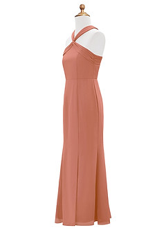 Azazie Rue Junior Robe Sirène en Mousseline de soie Fente Latérale Mai Tai image8