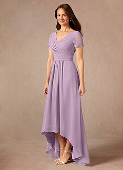 Azazie Polly vestidos de madre de la novia Vestido de Glicinia de Gasa de Corte En A con Encaje image6