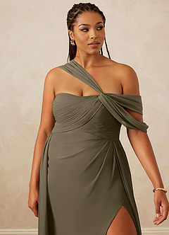 Christian Siriano Bridal for Azazie 1014 Bridesmaid Dresses Willow Green A-Line Off the Shoulder Chiffon Dress image15