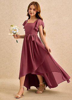 Azazie Milly Girls Formal Flower Girl Klänningar Klä A-Line i Chiffong Plisserad image6