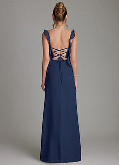 Azazie Jessamine 신부 들러리 드레스 인어 코르셋 쉬폰 바닥 길이 드레스 image7