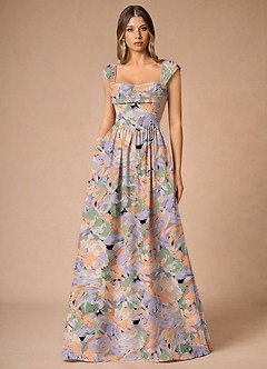 suknia Fioletowo Zielony Maxi Hazel image1