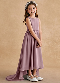 Azazie Pip Flower Girl Dresses Dusty Rose A-Line Sleeveless Chiffon Dress image2