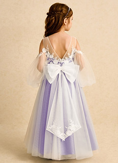 Azazie Zimi Flower Girl Dresses Lilac Ball-Gown Sweetheart Neckline Tulle Dress image1