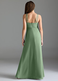 Azazie Leo Junior Matcha Mermaid Pleated Chiffon Dress image2