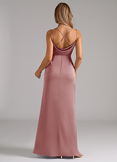 Azazie Callan Bridesmaid Dresses Dusty Rose A-Line Pleated Stretch Satin Convertible Dress image2