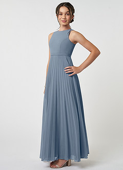 Azazie Lindie Junior Twilight A-Line Pleated Chiffon Dress image3