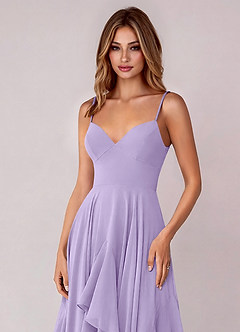 Azazie Zaina Bridesmaid Dresses Lilac A-Line Chiffon Dress image2