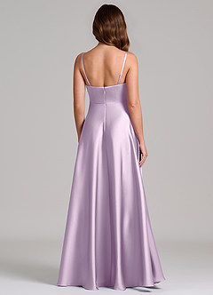 Azazie Amani Brautjungfernkleider A-Linie Plissee Stretch-Satin Kleid Frostiges Flieder image5