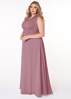 Azazie Fifi Bridesmaid Dresses Vintage Mauve A-Line Strapless Chiffon Convertible Dress image15