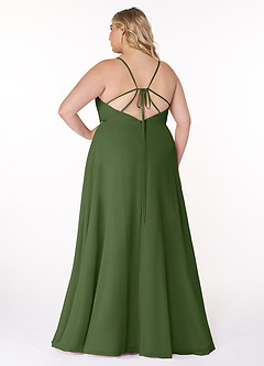 Azazie Everleigh Bridesmaid Dresses Olive A-Line Sweetheart Pleated Chiffon Dress image9