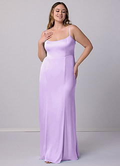 Barbie ♥ Azazie Bridesmaid Dresses Mermaid Bow Stretch Satin Floor-Length Dress image8