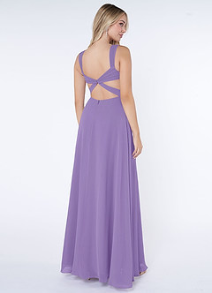 Azazie Nahrin Bridesmaid Dresses Tahiti A-Line V-Neck Pleated Chiffon Dress image4