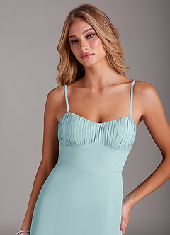 Azazie Breonna Bridesmaid Dresses Sea Glass A-Line Sweetheart Neckline Chiffon Dress image5
