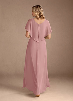 Azazie Eliza Mother of the Bride Dresses Dusty Rose A-Line V-Neck Pleated Chiffon Dress image5