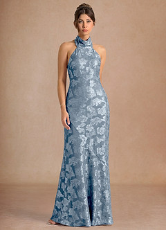 Maxi jurk Dillon Stoffig Blauw image3