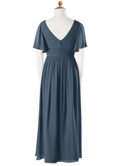 Azazie Temeka Junior Neptune A-Line Pleated Chiffon Dress image5