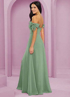 Barbie ♥ Azazie Vestidos de damas de honor Vestido de Matcha de Gasa de Corte en A Convertible con Vestidos sin tirantes image6