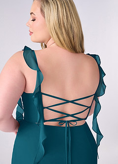 Barbie ♥ Azazie Bridesmaid Dresses Ink Blue Mermaid Corset Chiffon Dress image10