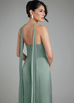 Azazie Tyler Bridesmaid Dresses Silver Sage Sheath Strapless Stretch Satin Convertible Dress image10