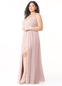 Azazie Cleobella 신부 들러리 드레스 A라인 쉬폰 플로어 길이 드레스 image10