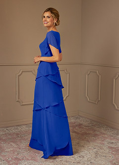 Azazie OHara Mother of the Bride Dresses Royal Blue A-Line V-Neck Chiffon Dress image5