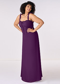Barbie ♥ Azazie Bridesmaid Dresses Grape A-Line Sweetheart Neckline Chiffon Dress image8