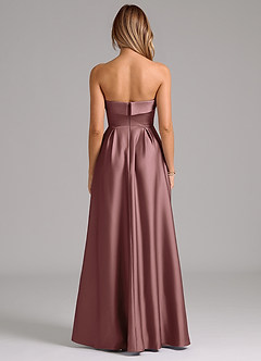 Azazie Lucienne Bridesmaid Dresses Vintage Mauve A-Line Strapless Stretch Satin Convertible Dress image7