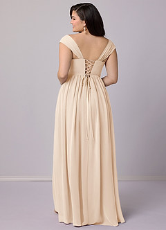 Barbie ♥ Azazie Bridesmaid Dresses White Alabaster A-Line Corset Chiffon Dress image19