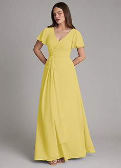 Azazie Kaya Final Sale Sky Blue A-Line Pleated Chiffon Dress image5