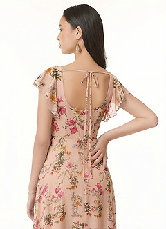 Azazie Bondi Robes de demoiselle d'honneur Robe Trapèze en Mousseline de soie Volant Fleurs De Pétales De Rose image3