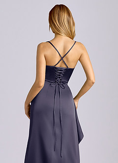 Azazie Sarai Bridesmaid Dresses Stormy Sheath Corset Stretch Satin Dress image2