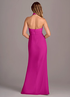 Azazie Jemma Vestidos de damas de honor Vestido de Fucsia de Gasa de Corte Recto con Plisado image2
