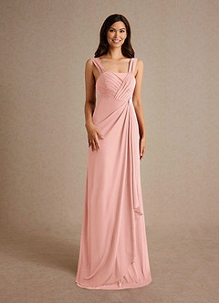Azazie Clinton Mother of the Bride Dresses Rosette A-Line Pleated Mesh Dress image7