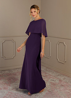 Azazie Dion Mother of the Bride Dresses Plum Sheath Scoop Stretch Crepe Dress image10