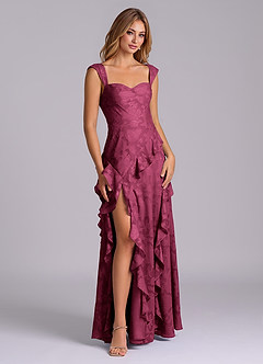 Azazie Sloane Vestidos de madrinha de casamento Vestido Amora de Esgotamento Floral de Linha A com Decote Coração image6