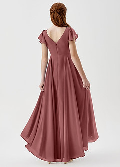 Azazie Caria Junior Amethyst A-Line Pleated Chiffon Dress image2