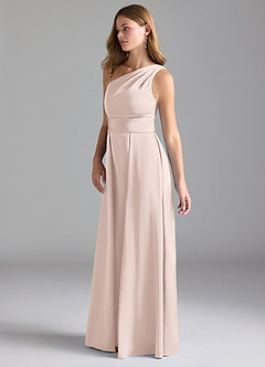 Azazie Dallas Bridesmaid Dresses Blushing Pink A-Line One Shoulder Stretch Satin Dress image5