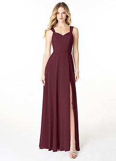 Azazie Julie Bridesmaid Dresses Cabernet A-Line Sweetheart Neckline Chiffon Dress image1