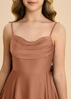 Azazie Bear Junior Bronzer A-Line Sweetheart Neckline Stretch Satin Dress image8