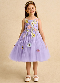 Azazie Osea vestidos de niña de las flores Vestido de Lila de Tul de Princesa con Plisado image7