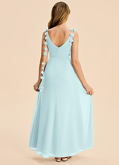 Azazie Gumdrop Junior Sea Glass Empire Pleated Chiffon Dress image6