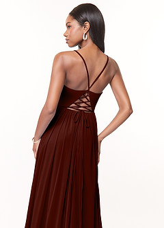 Azazie Marsol Bridesmaid Dresses Cedar Rose A-Line Corset Mesh Dress image4