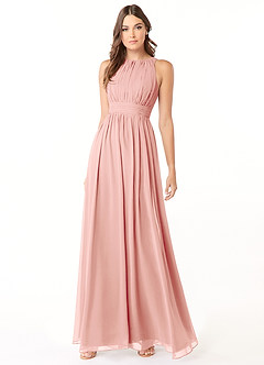 Azazie Luz Bridesmaid Dresses Rosette A-Line Lace Chiffon Dress image6