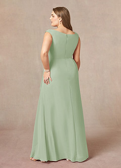 Azazie Yarrow Venta Final Vestido de Dark Navy de Gasa de Corte en A con Plisado image8