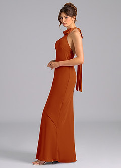 Azazie Velli Bridesmaid Dresses Paprika Mermaid Bow Chiffon Dress image5