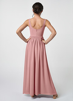 Azazie Keyla Junior Dusty Rose A-Line Pleated Chiffon Dress image2